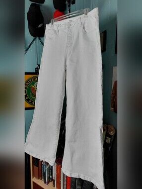 RISEN JEANS Women's White Wide-Leg Jeans